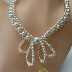 Authentic FWP ribbon choker with S925 clasp
